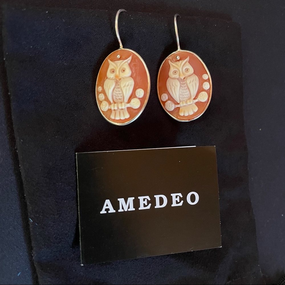 Owl Cameo Earrings